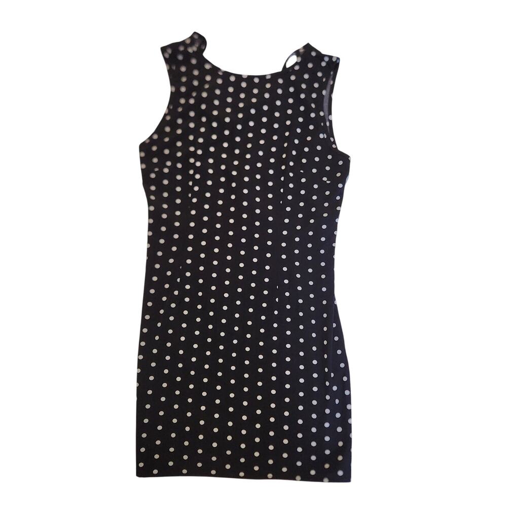 SHEIN Black and White Polka Dot Sleeveless Dress Size L (US 8/10)